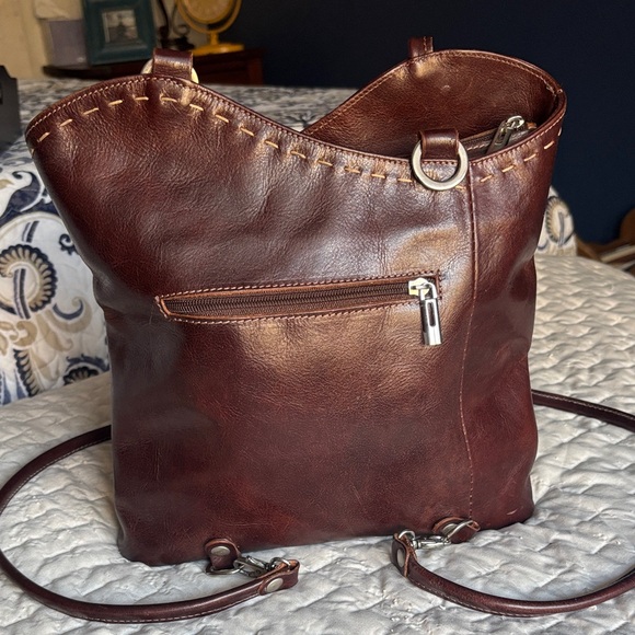 H’Joe Brown Leather Backpack/Shoulder Bag - Picture 4 of 14